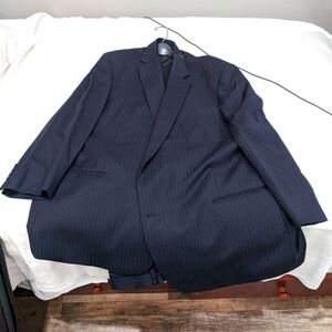 Joseph & Feiss 52R/50 suit black and grey pinstripe suit